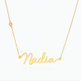 Birthstone Accent Name Necklace
